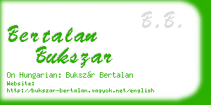 bertalan bukszar business card
