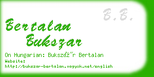 bertalan bukszar business card